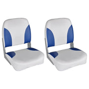 Sedili per Barca 2 pz Pieghevoli Cuscino Blu-Bianco 41x36x48 cmcod mxl 95340