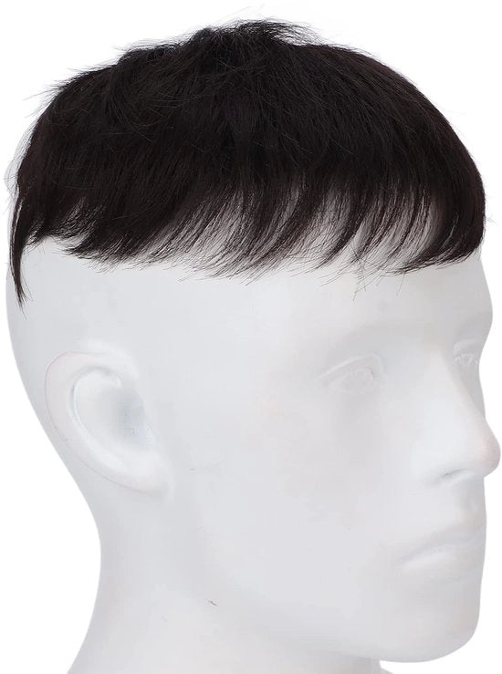 Pruico di Capelli Realistici - Folti Neri - Capelli Artificiali - Folti Reali - Accessori per Feste/Cosplay - Facile da Indossare - Facile da Pulire