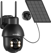 Camera di Sicurezza Esterna a Solare, Wi-Fi e Spot con Rilevamento Movimento AI, Notturno e Audio Bidirezionale Q3 Pro Nero
