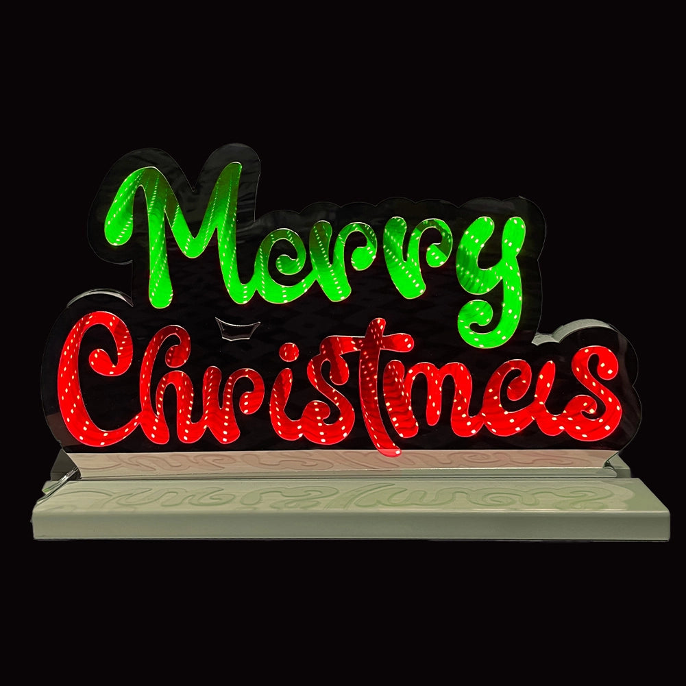 Scritta Merry Christmas Infinity 40cm Addobbo Luminoso Decorazione LED Natalizia