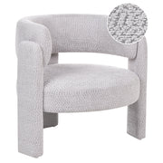Poltrona imbottita in ciniglia con schienale curvo seduta moderna in stile scandinavo grigio chiaro