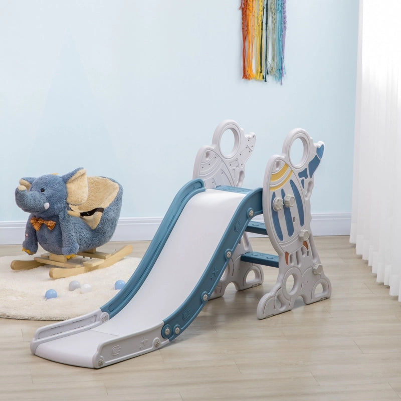 Scivolo per bambini da interno, design razzo, blu, 157 x 46,5 x 80 cm