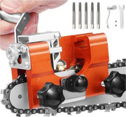Serratura a catena - Serratura catena smerigliatrice - Con 5 testine smeriglianti - Smerigliatrice portatile catena trapano - Smerigliatore denti - Smerigliatrice viti - per tutte le tipologie di catene trapano e trapani elettrici - Giallo