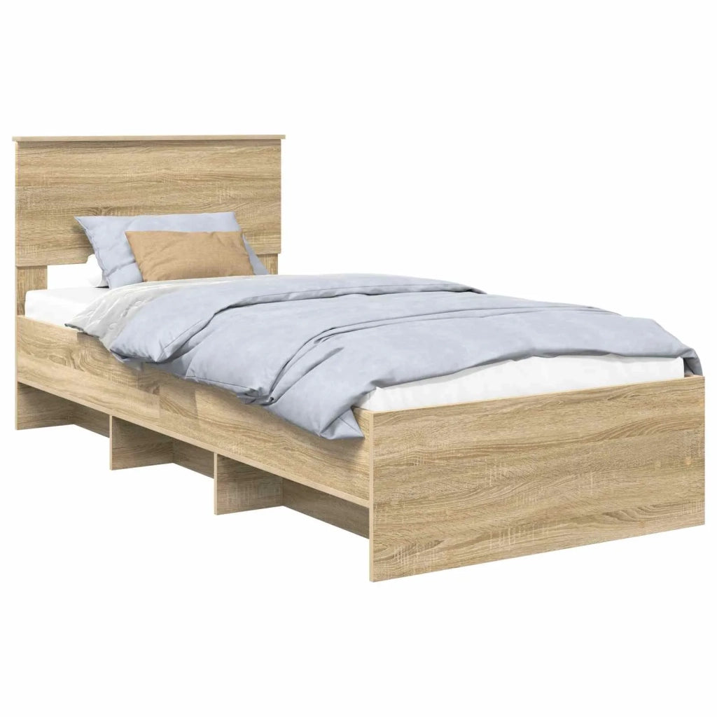 Struttura del letto con testiera Rovere Sonoma 120 x 123 cm 3408881