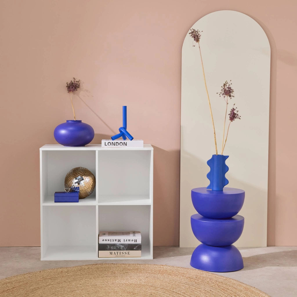 Libreria modulare in legno con 4 scomparti, bianco