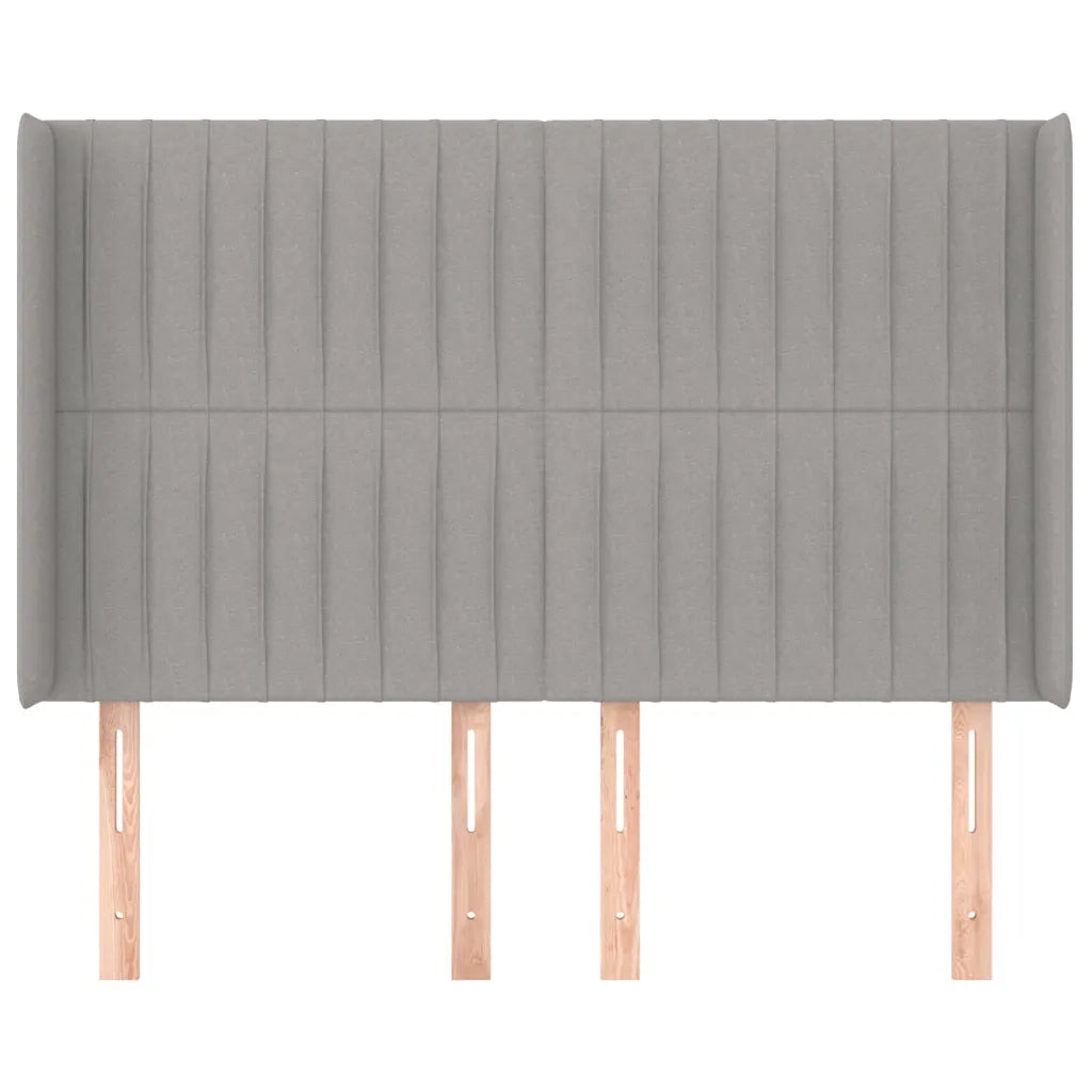 Testiera | Testata ad Orecchio Grigio Chiaro 147x16x118/128 cm in Tessuto