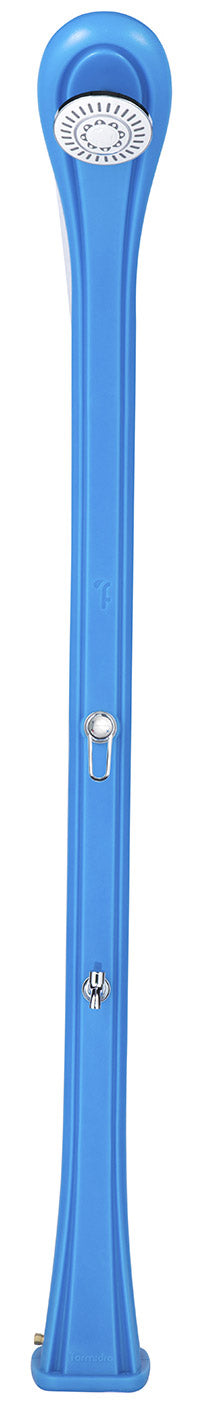 Doccia Solare da Giardino 28L Miscelatore e Lavapiedi Blu