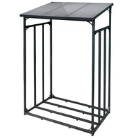 Toboli Scaffale portalegna da camino da esterno 133 x 83 x 185 cm Legnaia in metallo verniciata a polvere Portata 1500 kg