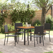 Set da Pranzo per Giardino  da 5 Pezzi in Rattan Polimerico Nero