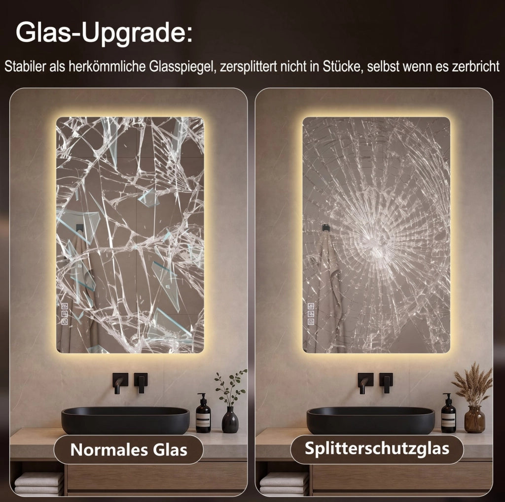 Specchio da bagno LED antiappannamento con memoria