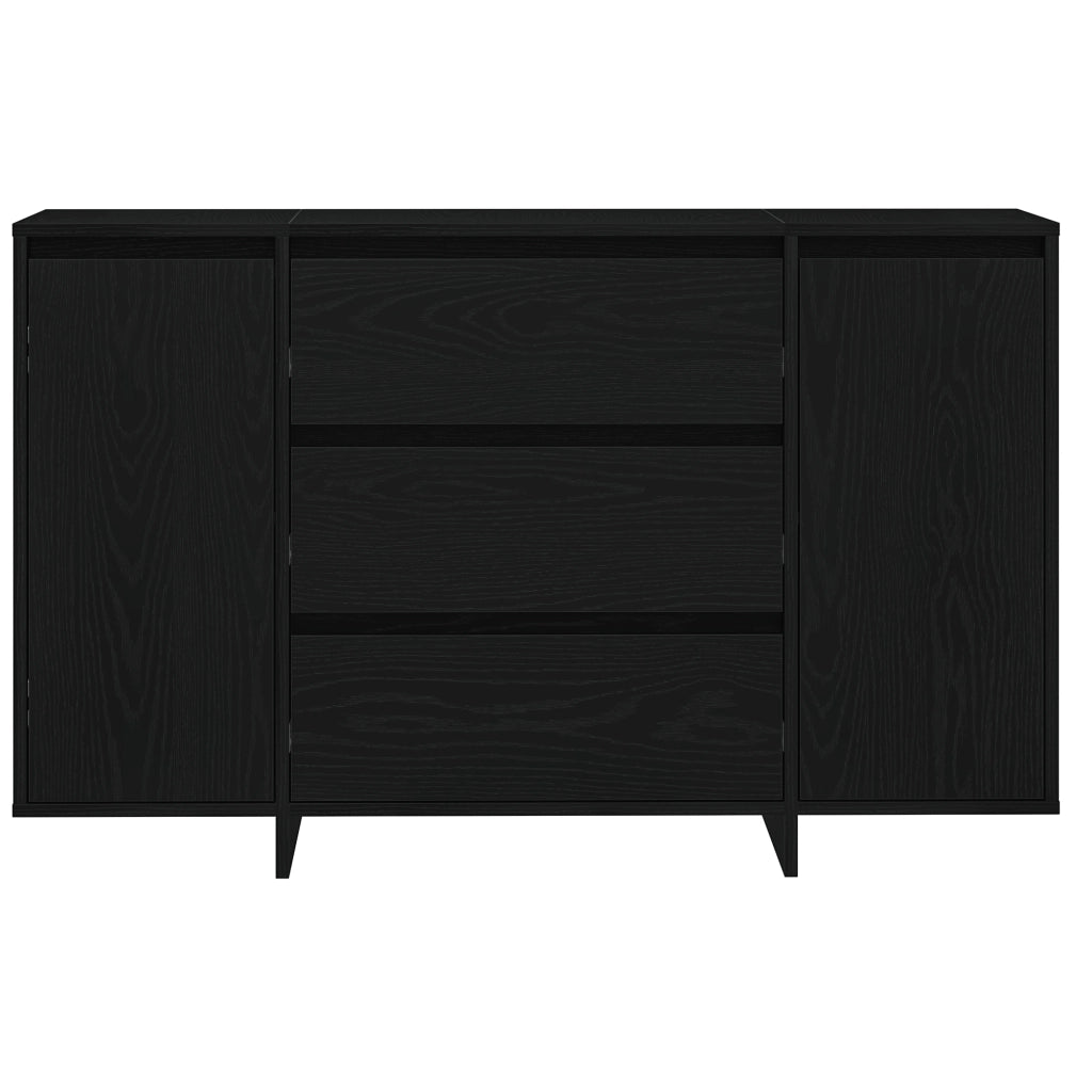 Sideboard Nero Rovere 120x41x75 cm in Legno ingegnerizzato
