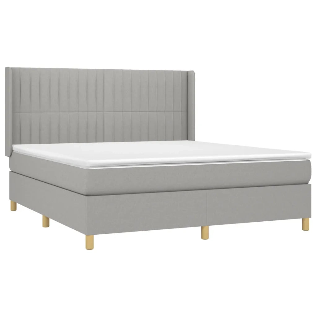 Letto a Molle Materasso e LED Grigio Chiaro 180x200 cm Tessuto 3139053
