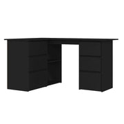 Scrivania tavolo postazione di lavoro mobile per computer scrivania angolare 145 x 100 x 76 cm legno ingegnerizzato nero 02_0023691