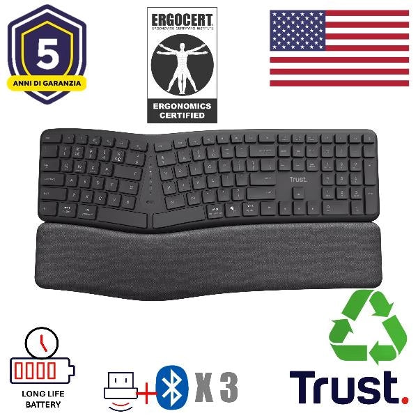 Keyra ergo multi wrls keyboard us - 25459
