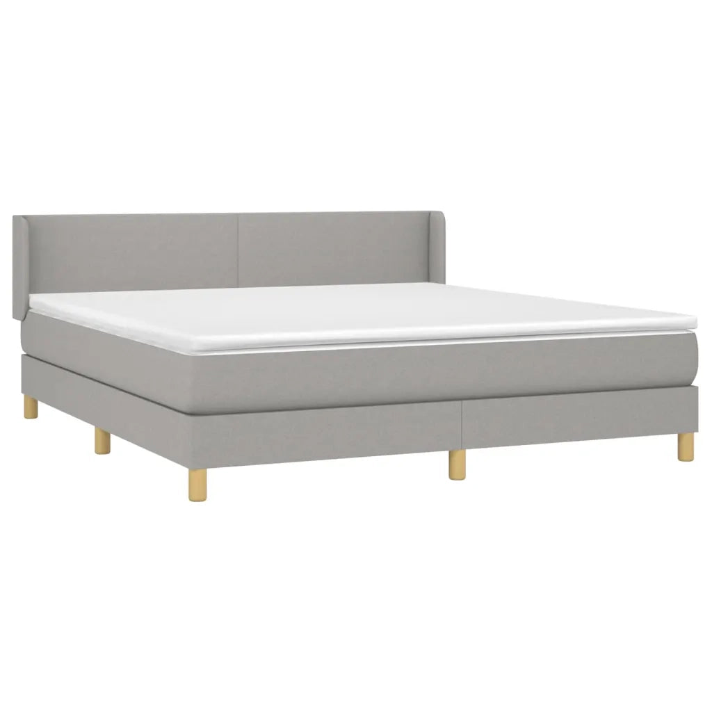 Giroletto a Molle con Materasso Grigio Chiaro180x200 cm Tessuto 3130129