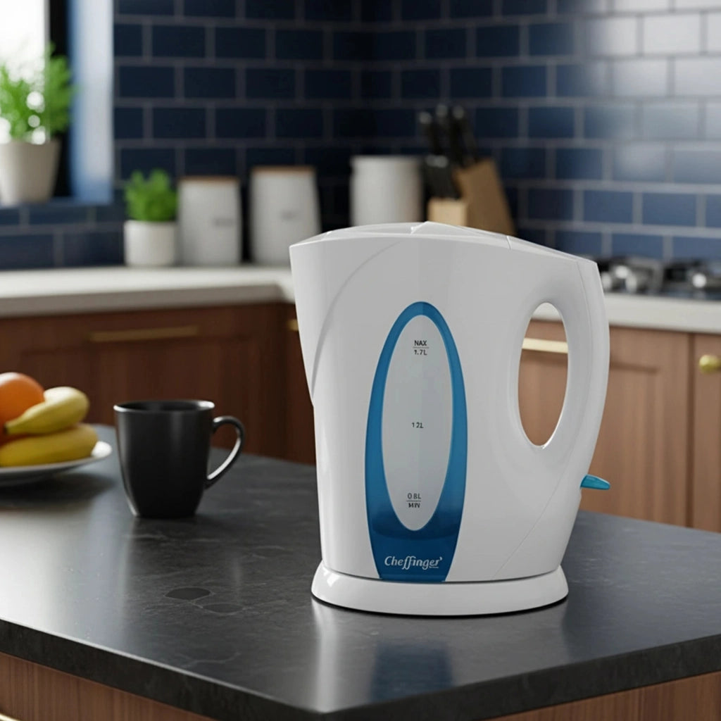 Bollitore elettrico 1,7L senza fili con blocco di sicurezza Bianco Cheffinger