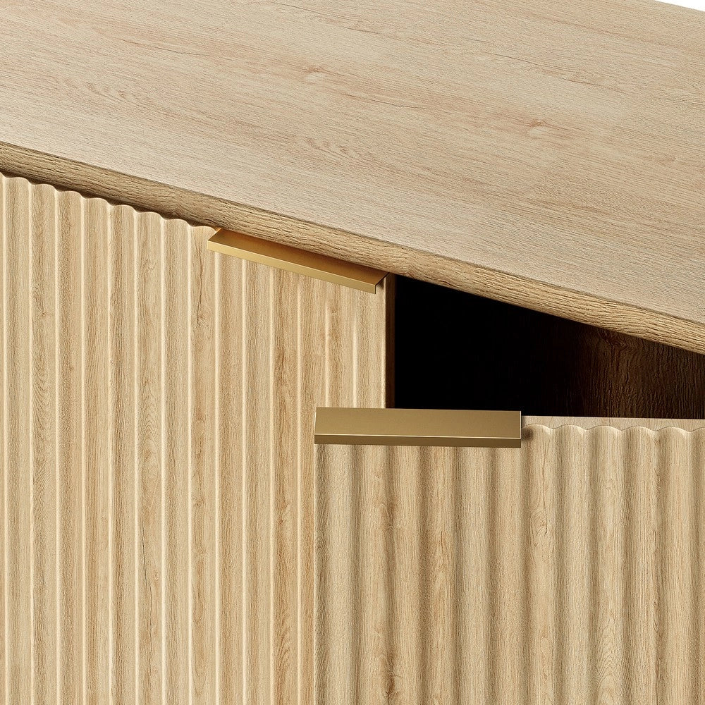 Credenza Moderna con Ante Pieghevoli ¨C MINIMAL ¨C Rovere Chiaro, 60x30x70 cm