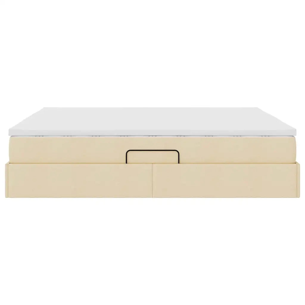 Letto con contenitore e materasso Crema 180 x 200 cm Poliestere