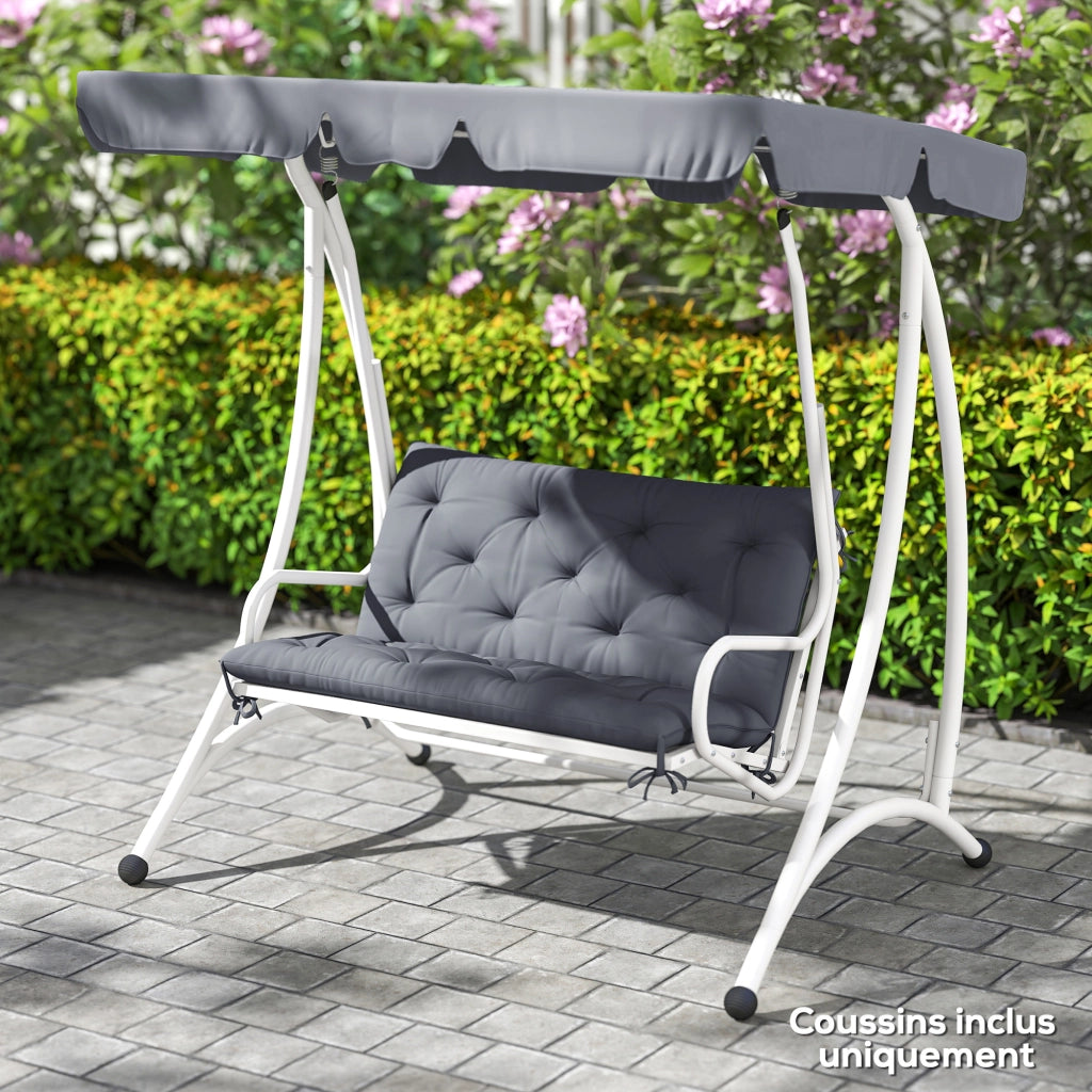 Cuscino per divano da giardino 3 posti ¨C zephmum ¨C 100x98x8 cm grigio