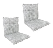 Set Cuscini Sedia Con Schienale Imbottiti Con Laccetti Banda Elastica 40 x 80 Cm CuoricinoGrigio - 2 Pezzi