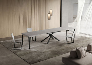 Tavolo Allungabile 140/400x90 cm Niket Cashmere Gambe Antracite