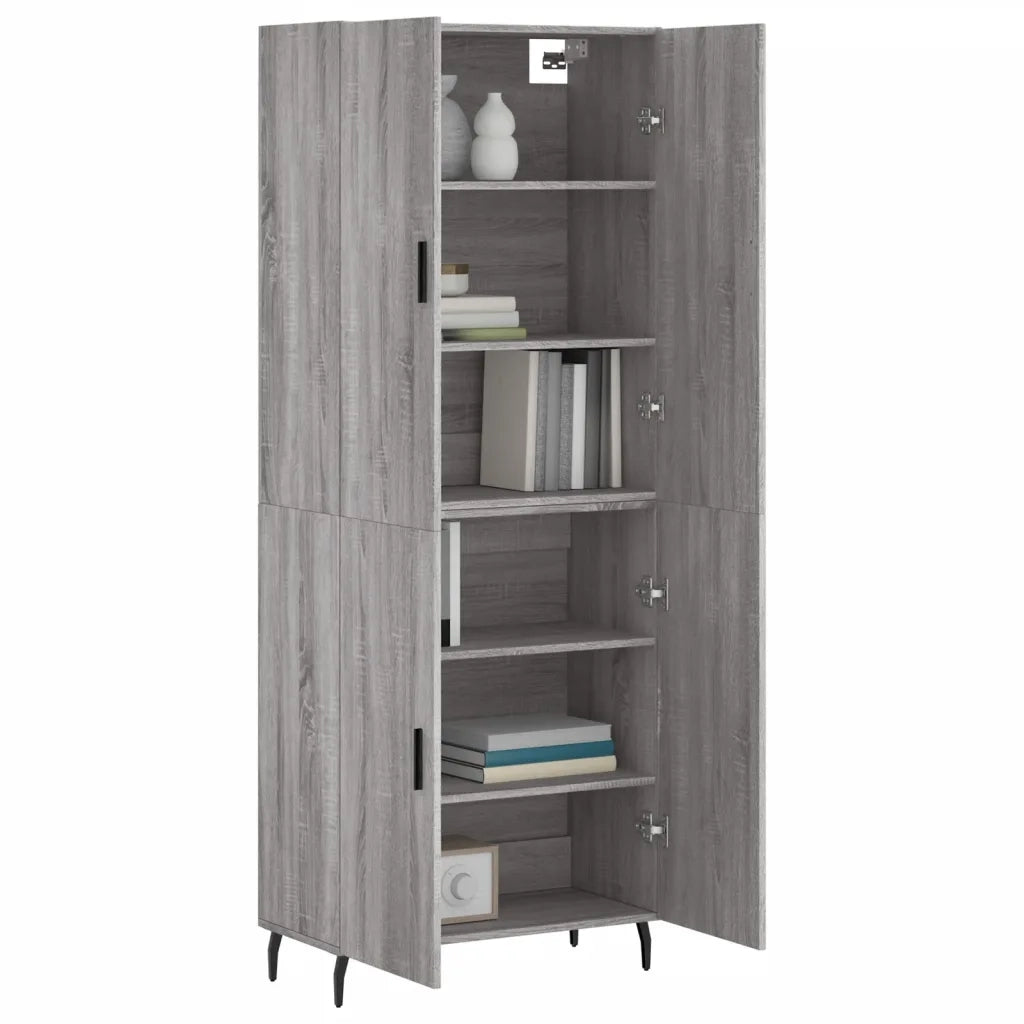 Credenza | Madia | Buffet da pranzo | Armadio da pranzo Grigio Sonoma 69,5x34x180 cm in Legno Multistrato