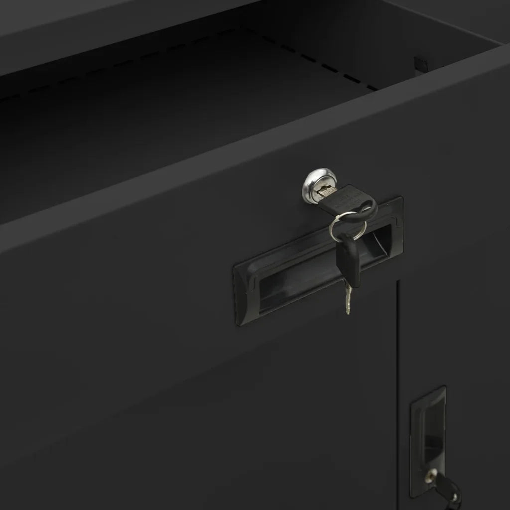 Armadio Ufficio con Fioriera Antracite 90x40x125 cm in Acciaio 3095271