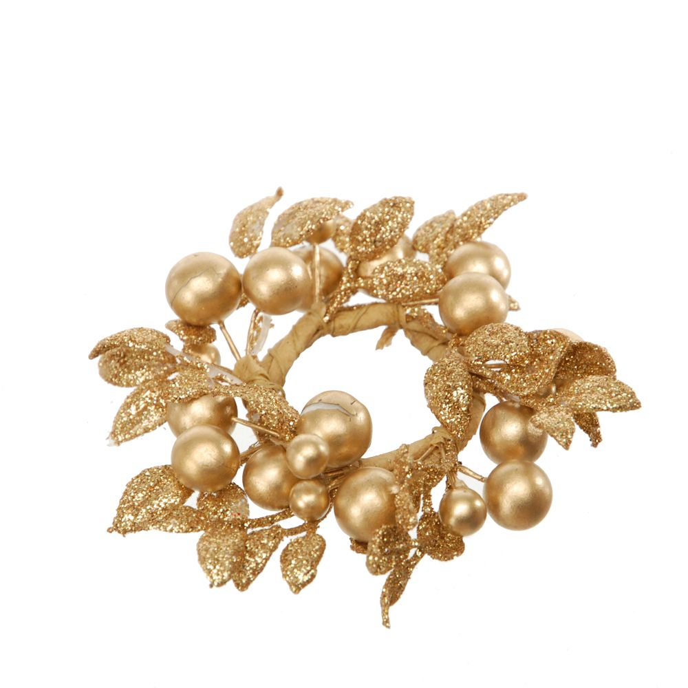 Set 12 Giro Candela con Bacche Ø 7 cm in Sintetico