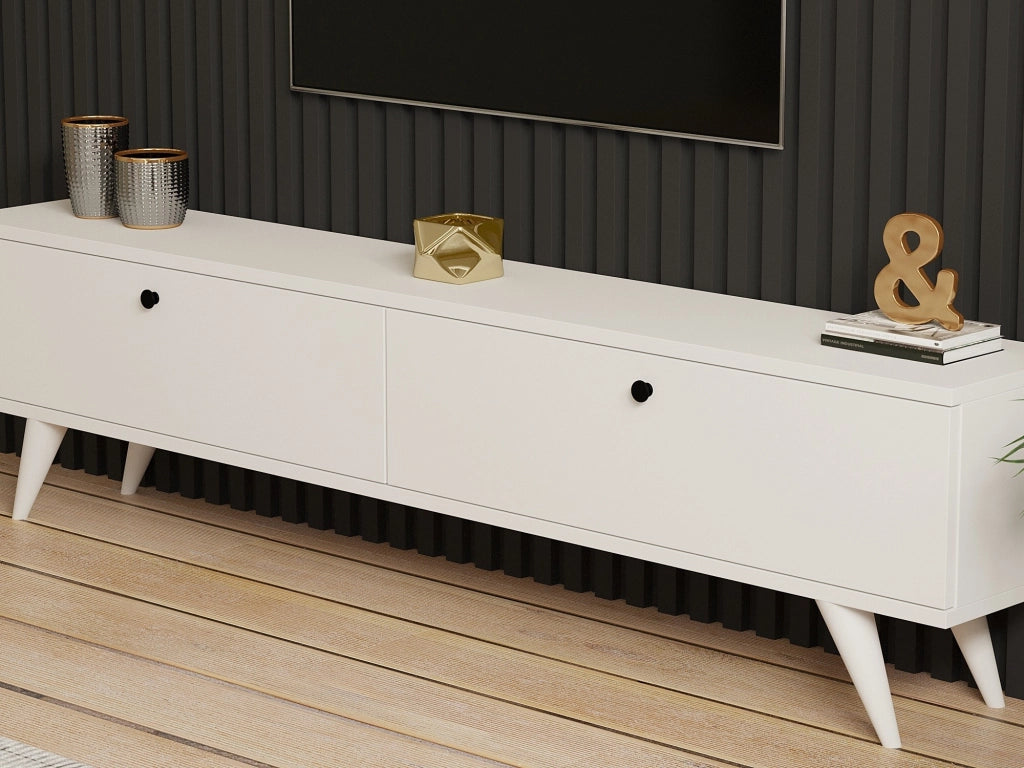 Porta TV in legno "Paris" - 160 x 25 x 40 cm - Bianco