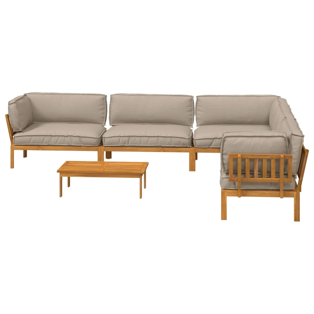 Set di divani con cuscino 6 pcs Talpa Legno di Acacia Massello 3418629