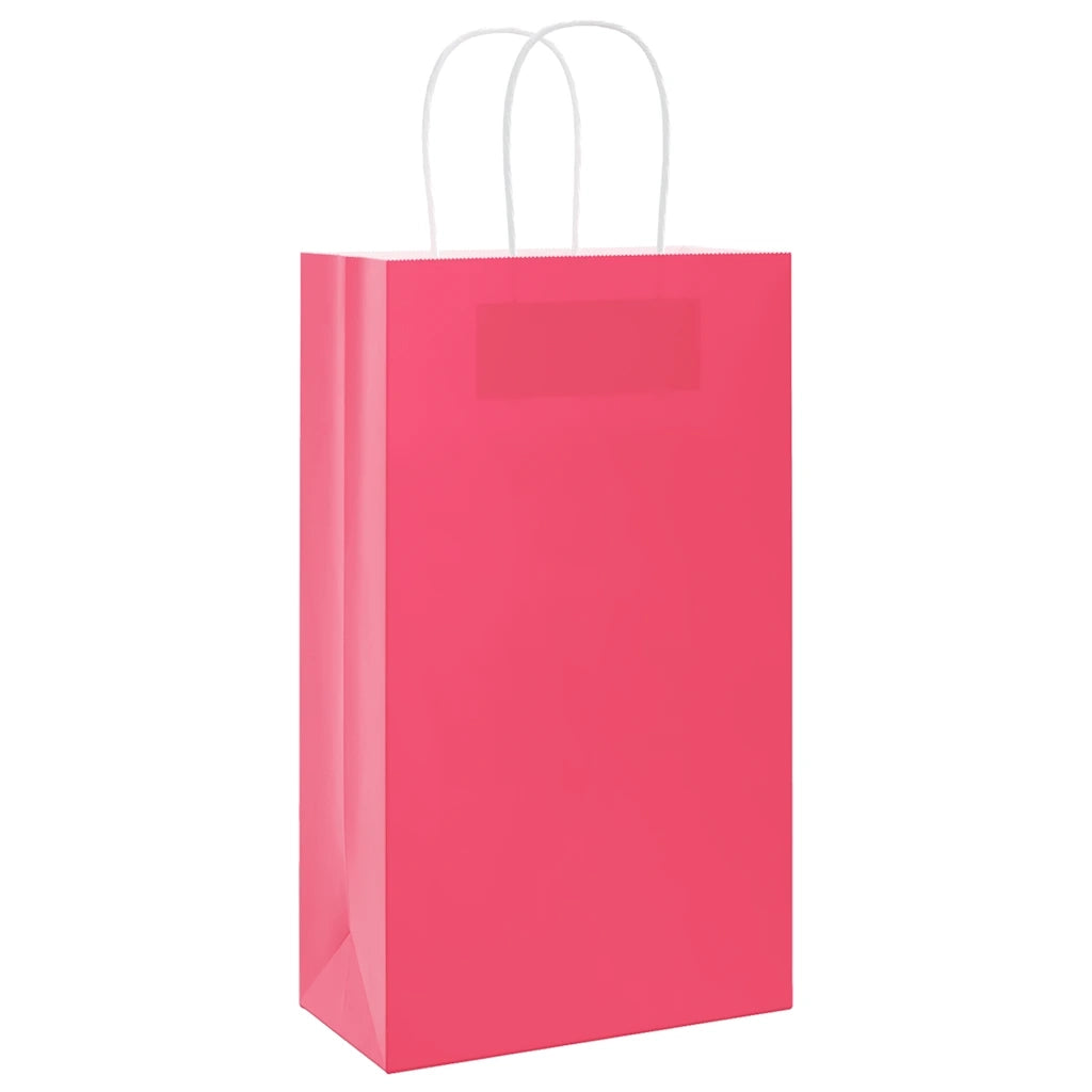Sacchetti di Carta 50 pz con Manici Rosa 21x11x36 cm 4101659