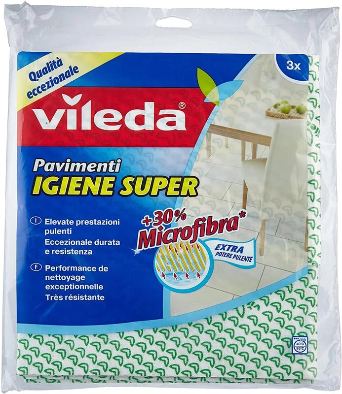 VILEDA IGIENE SUPER 3 PANNI DA PAVIMENTO MEDIO