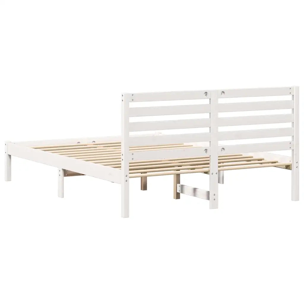 Struttura del letto Bianco 135 x 190 cm Pino massello