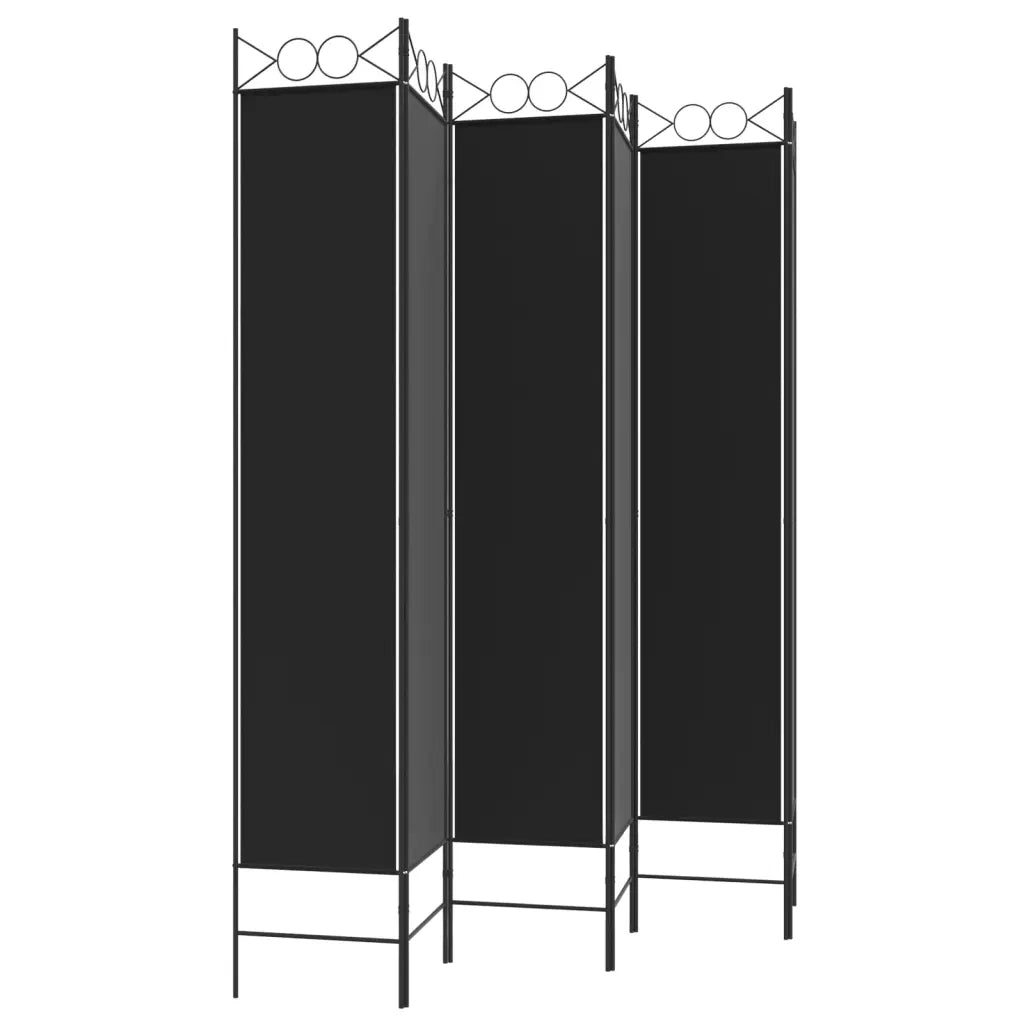 Divisorio a 6 Pannelli Nero 240 x 220 cm in Tessuto cod mxl 69466
