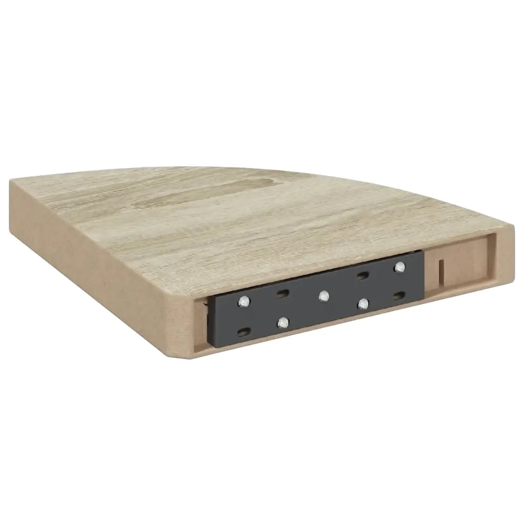 Scaffali Angolari a Parete 2 pz Rovere 25x25x3,8 cm in MDF 323905