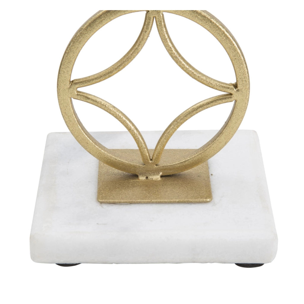 Portacandela VKH344, Oro, Marmo, 10x10x32 cm