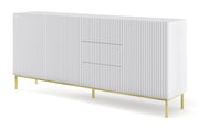 MOBILE RAVENNA B MOBILE IN MDF RIVESTITO IN FOGLIO 3D3S 200 BIANCO OPACO TELAIO ORO