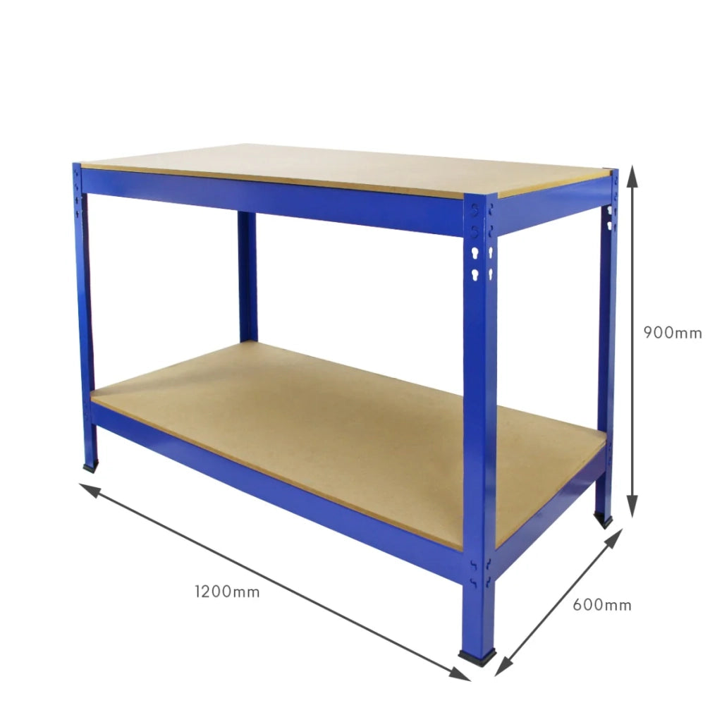 Tavolo da Lavoro Monster Racking 200 kg Regolabile con Ripiano 120x60