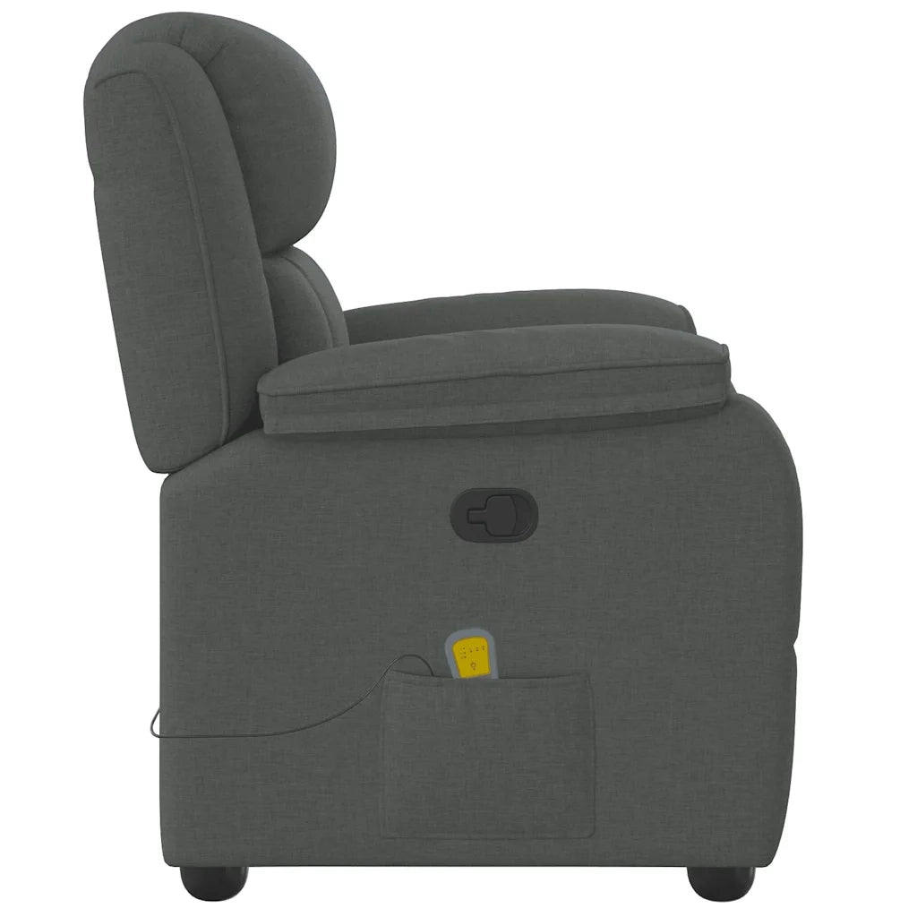 Poltrona reclinabile massaggiante in Tessuto Grigio Scuro 3303555
