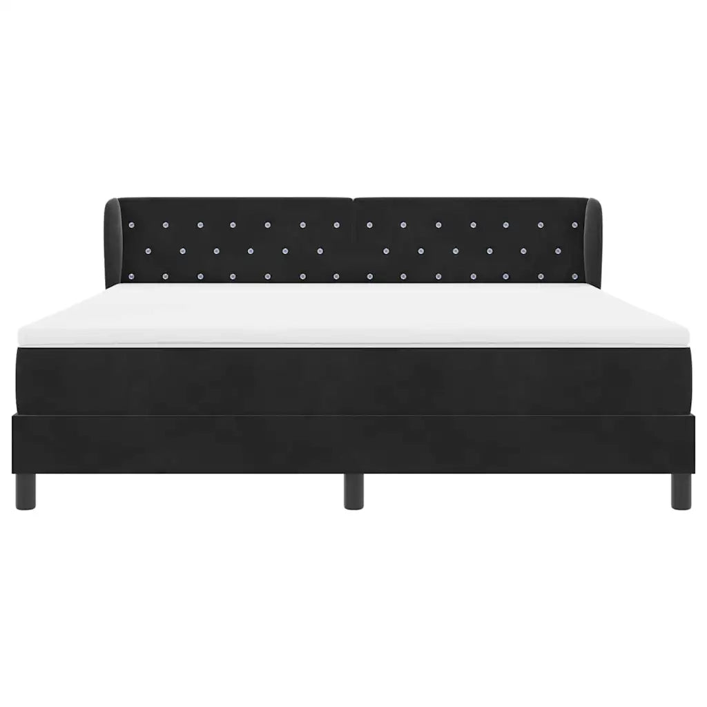 Letto a molle con testiera Nero 180 x 200 cm Velluto 3340348