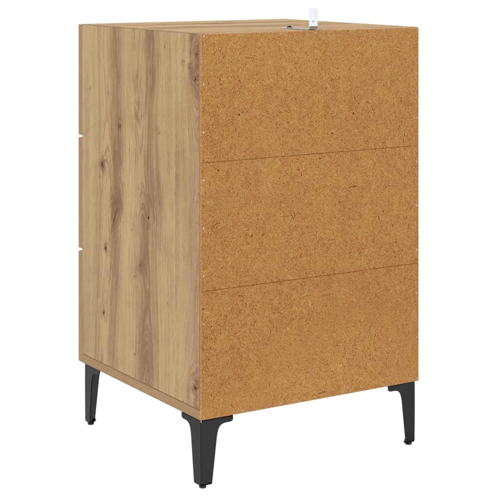 Comodino | Armadio da Notte | Mobiletto da notte Rovere artigianale 40 x 40.5 x 66 cm