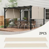 Copertura per Gazebo Pergola 3x3 m in Poliestere con Tasche e Cinghie, 488x122 cm, color Kaki