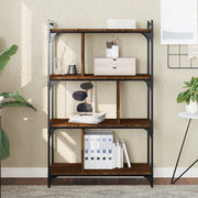Libreria-Scaffale per Libri-Mobile di Stoccaggio Rovere Marrone 4 Ripiani 76x32x123cm Legno Multistrato