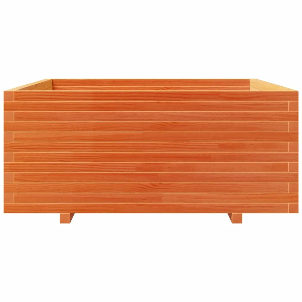 Fioriera | Cassetta per fiori | Vaso Giardino Marrone Cera 110x110x49,5 Legno Massello Pino