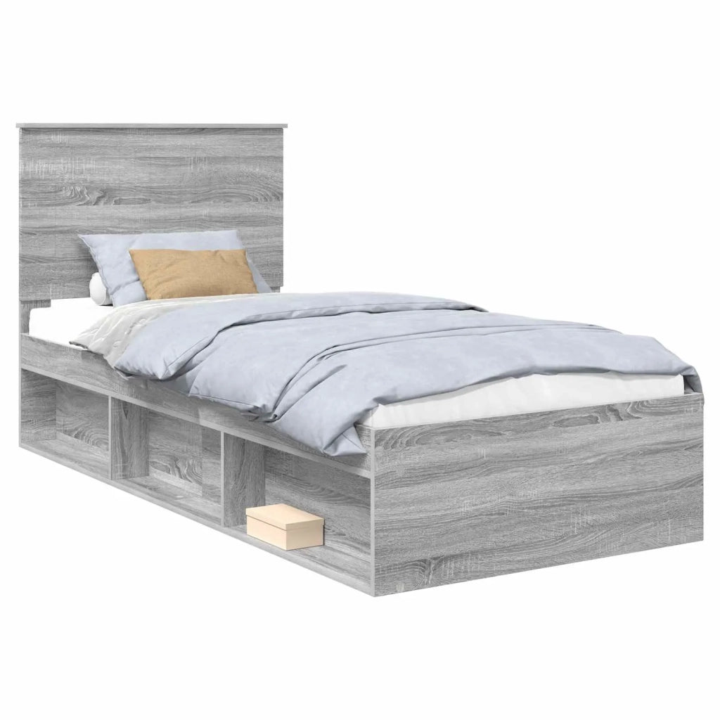 Struttura del letto Grigio Sonoma 90 x 190 cm Pino massello 3411069