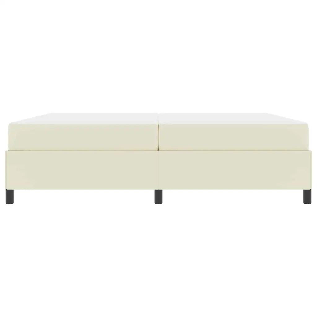 Struttura del letto con materasso Crema 200 x 200 cm Tessuto