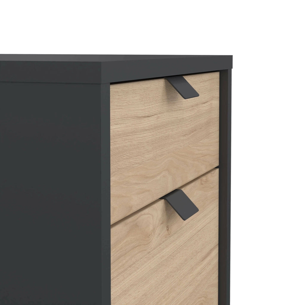Cassettiera Agazzino, Settimino multiuso, Comò camera da letto, Mobile con cassetti, 48x41 h61 cm, Rovere e Grigio