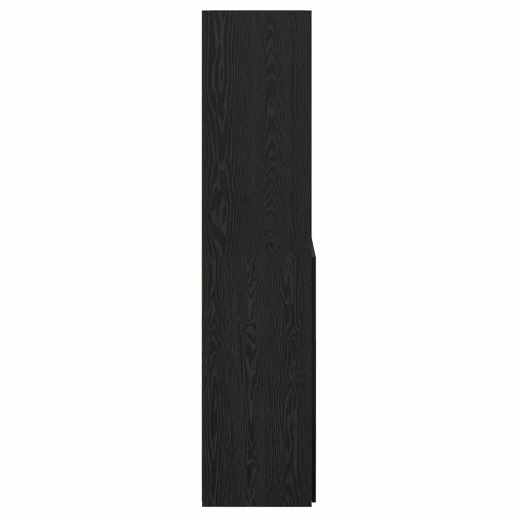 Credenza-Buffet-Armadio da cucina Rovere Nero 80 x 42,5 x 185 cm Legno multistrato