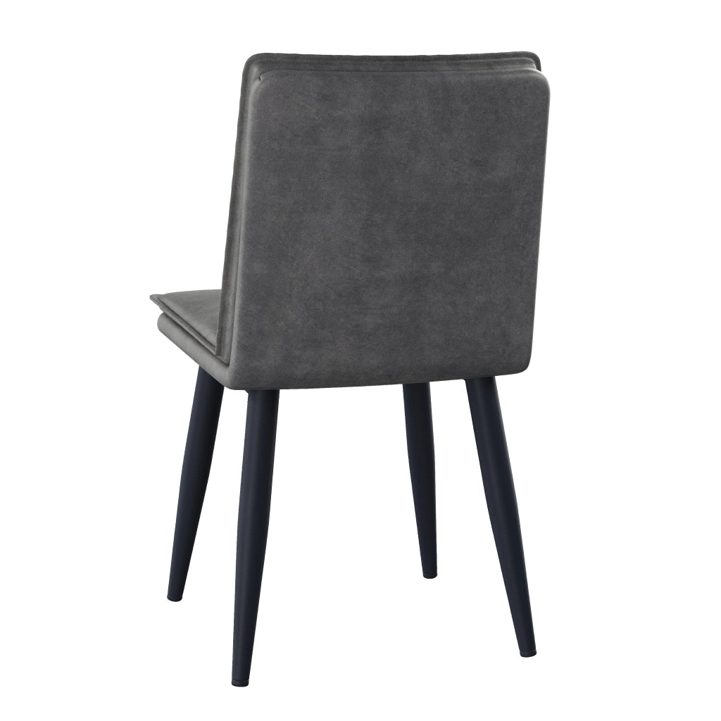 Sedie da Pranzo Imbottite ¨C MINIMAL ¨C Velluto Grigio, Set 2 Pezzi, Stile Moderno
