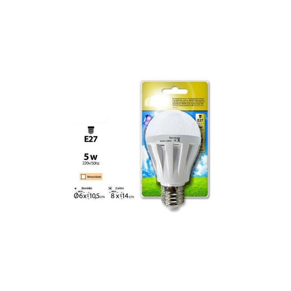 Trade Shop - Lampada A Led Lampadina Globo 5 Watt Attacco E27 Luce Fredda 6500k -